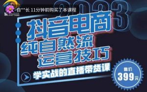 李扭扭·2023自然流运营技巧,纯自然流不亏品起盘直播间,实战直播带货课(视频课+话术文档)-资源云