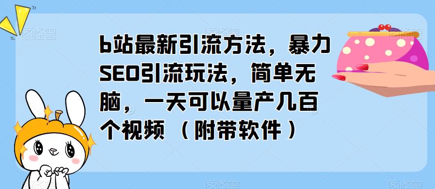 b站最新引流方法，暴力SEO引流玩法，简单无脑，一天可以量产几百个视频（附带软件）-资源云