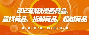 2023秋秋漫画竞品,查找竞品,拆解竞品,超越竞品-资源云