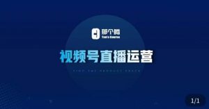 那个腾·视频号直播运营,视频号直播推流逻辑/流量渠道解析/直播起号攻略/直播实操技巧-资源云
