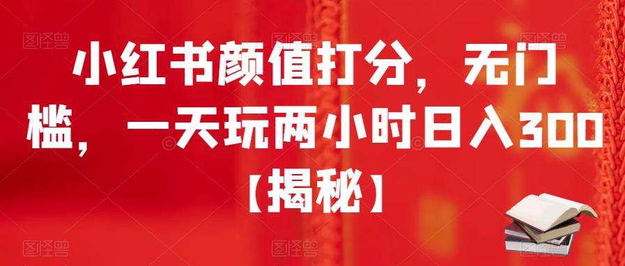 小红书颜值打分，无门槛，一天玩两小时日入300+【揭秘】-资源云
