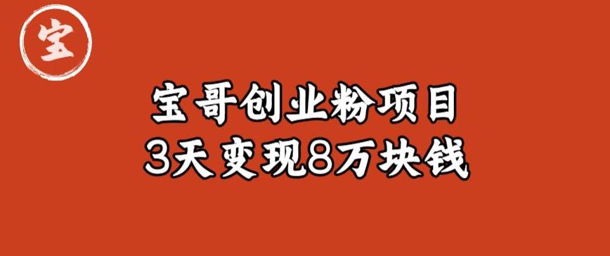 宝哥IP图文创业粉引流项目实战分享：单个账号3天涨粉1万，变现8万块钱（图文教程）【揭秘】-资源云