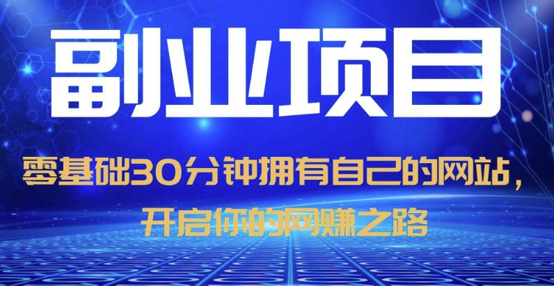 零基础30分钟拥有自己的网站，日赚1000+，开启你的网赚之路-资源云