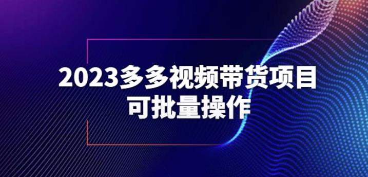 2023多多视频带货项目，可批量操作【保姆级教学】【揭秘】-资源云