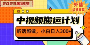 外面卖2980元2023黑科技操作中视频撸收益,听话照做小白日入300+-资源云