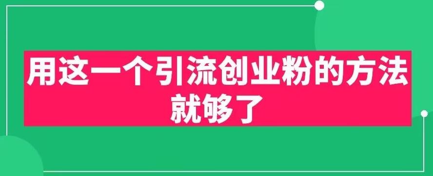 用这一个引流创业粉的方法就够了，PPT短视频引流创业粉【揭秘】-资源云