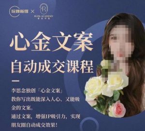 心金文案自动成交课程，教你写出既能深入人心又能吸金的文案，实现朋友圈自动成交效果-资源云