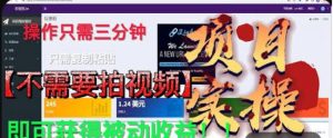 最新国外掘金项目,不需要拍视频,即可获得被动收益,只需操作三分钟实现躺赚!【揭秘】-资源云