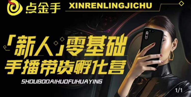 2023点金手·新人零基础手播带货孵化营：账号运营篇+主播话术篇+数据流量篇等-资源云