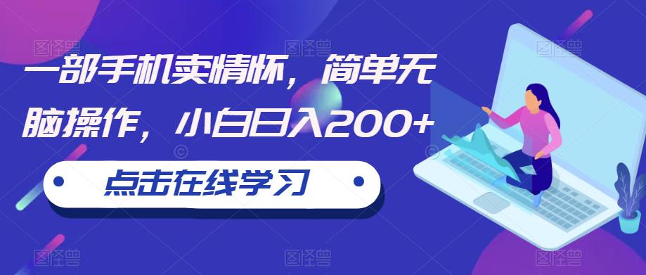 一部手机卖情怀，简单无脑操作，小白日入200+【揭秘】-资源云