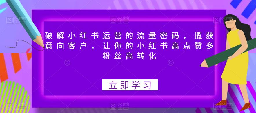 破解小红书运营的流量密码，揽获意向客户，让你的小红书高点赞多粉丝高转化-资源云