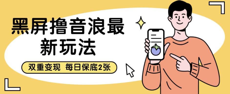 黑屏撸音浪最新玩法，双重变现，每日保底2张【揭秘】-资源云