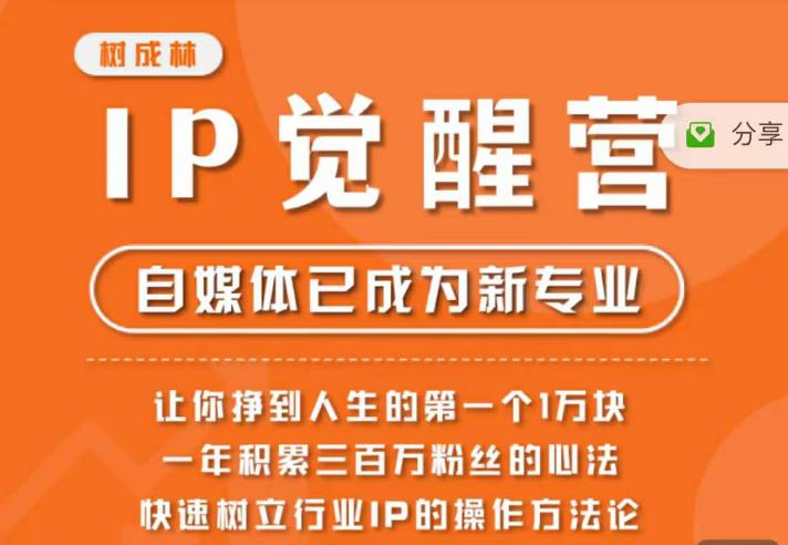 树成林·IP觉醒营，快速树立行业IP的操作方法论，让你赚到人生的第一个1万块（更新）-资源云
