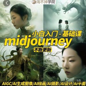 淘不掉学院·midjourney小白入门基础,AI摄影+AI设计+AI绘画-AIGC作图-资源云
