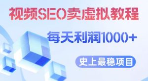 视频SEO出售虚拟产品每天稳定2-5单利润1000+史上最稳定私域变现项目【揭秘】-资源云
