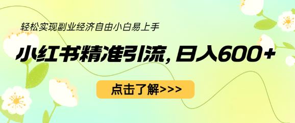 小红书精准引流，小白日入600+，轻松实现副业经济自由（教程+1153G资源）-资源云