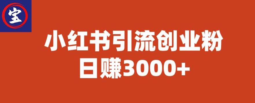 宝哥小红书引流创业粉，日赚3000+【揭秘】-资源云