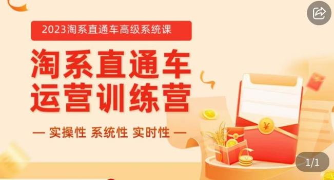 冠东·2023淘系直通车高级系统课，​实操性，系统性，实时性，直通车完整体系教学-资源云