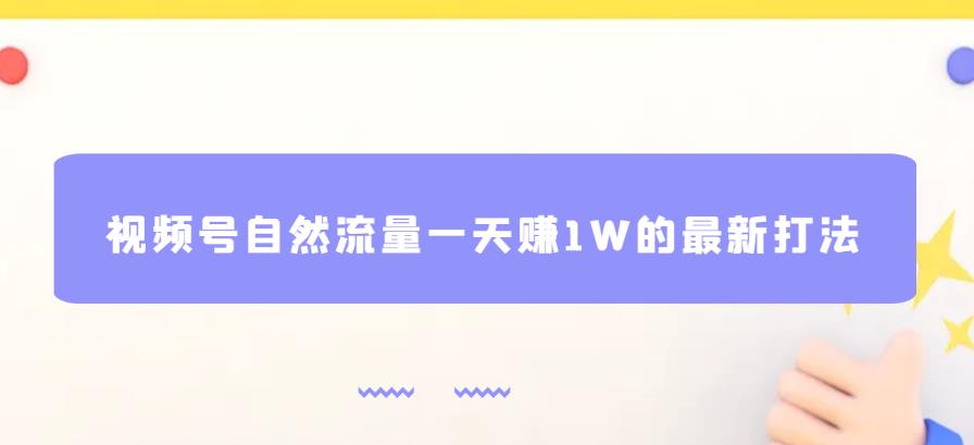视频号自然流量一天赚1W的最新打法，基本0投资【揭秘】-资源云