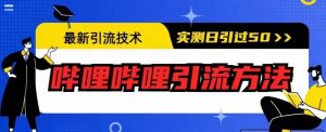 最新引流技术，哔哩哔哩引流方法，实测日引50人【揭秘】-资源云