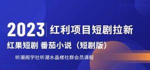 2023红利项目短剧拉新,听潮阁学社月入过万红果短剧番茄小说CPA拉新项目教程【揭秘】-资源云