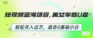 短视频蓝海项目,美女车载U盘,轻松月入过万,适合0基础小白【揭秘】-资源云
