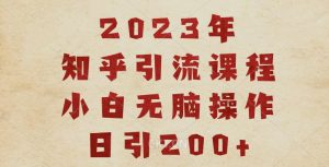 2023知乎引流课程，小白无脑操作日引200+【揭秘】-资源云