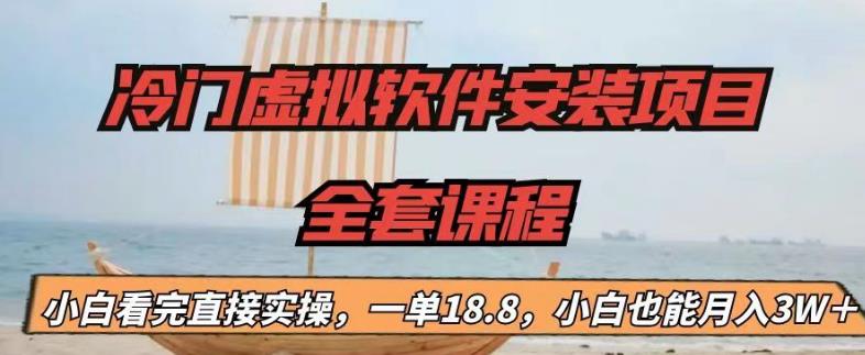 冷门虚拟软件安装项目，一单18.8，小白也能月入3W＋【揭秘】-资源云