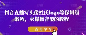 抖音直播写头像姓氏logo等保姆级教程,火爆撸音浪教程【揭秘】-资源云