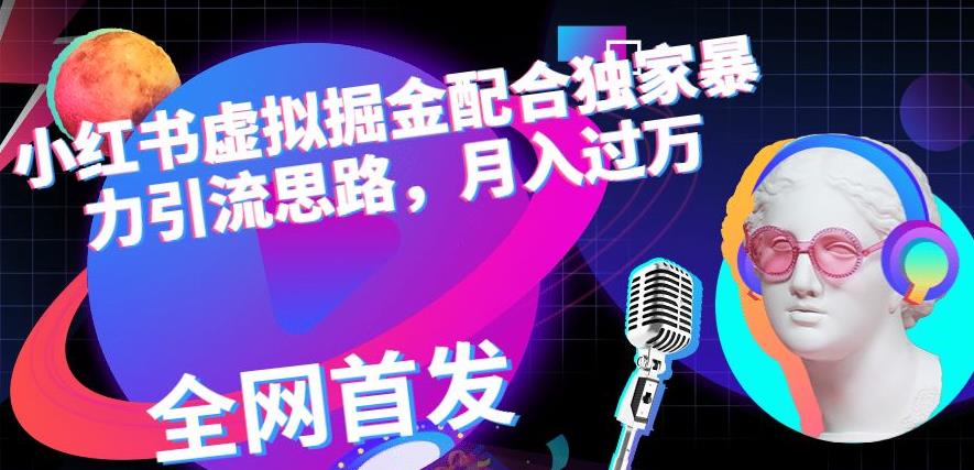 小红书虚拟掘金配合独家首发暴力引流思路，月入过万【揭秘】-资源云
