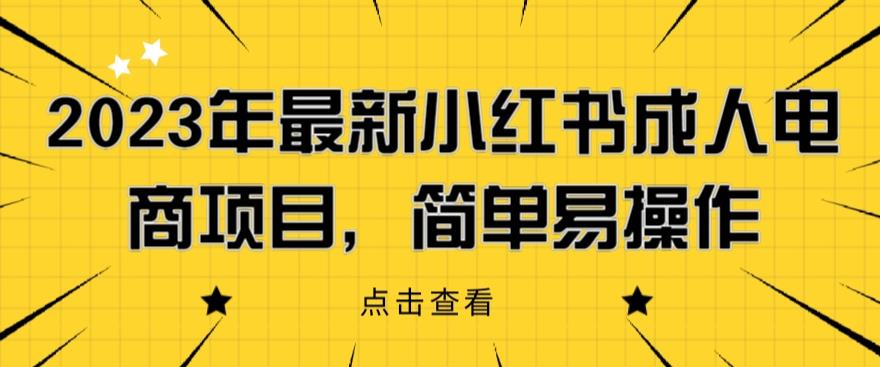 2023年最新小红书成人电商项目，简单易操作【详细教程】【揭秘】-资源云