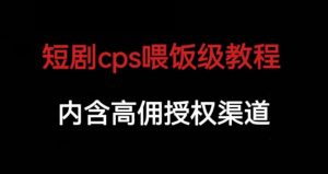 短剧cps喂饭级教学，内涵高佣授权渠道-资源云