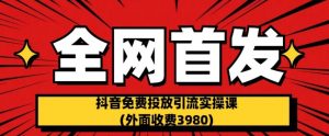 全网首发：抖音免费投放引流实操课(外面收费3980)【揭秘】-资源云