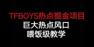 TFBOYS热点掘金项目,巨大热点风口,喂饭级教学-资源云