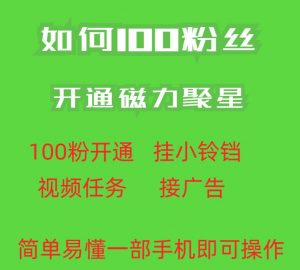 最新外面收费398的快手100粉开通磁力聚星方法操作简单秒开-资源云