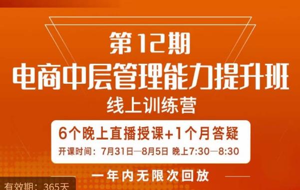 陈少珊·电商中层管理能力提升班，学习对象-电商公司各个岗位的主管，20人人以内的电商公司老板-资源云