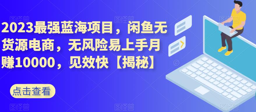 2023最强蓝海项目，闲鱼无货源电商，无风险易上手月赚10000，见效快【揭秘】-资源云