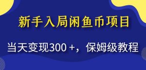 新手入局闲鱼币项目,当天变现300+,保姆级教程【揭秘】-资源云