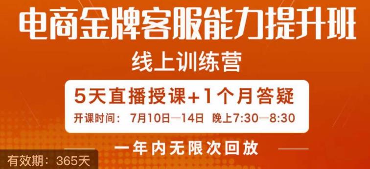 电商金牌客服能力提升班，提升客服能力是你店铺业绩的关键要素-资源云
