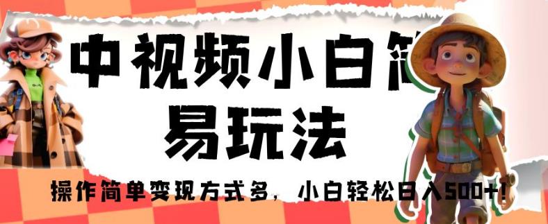 中视频小白简易玩法，操作简单变现方式多，小白轻松日入500+！【揭秘】-资源云
