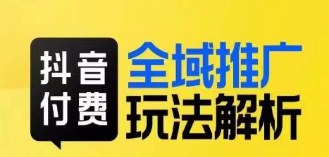 抖音付费全域推广玩法解析，抓住平台红利，小付费撬动大流量-资源云