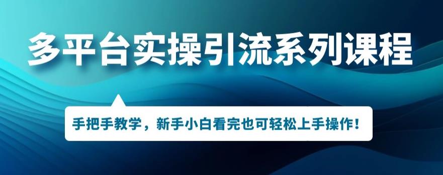 多平台引流实操系列课程，新手小白看完也可轻松上手进行引流操作-资源云