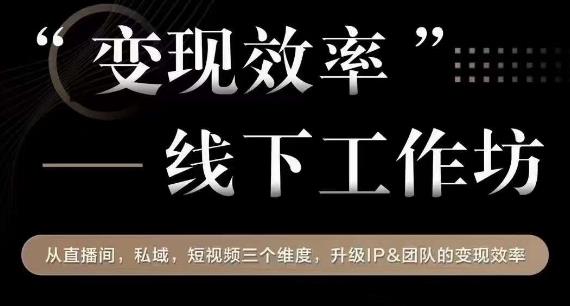 变现效率线下工作坊，从‮播直‬间、私域、‮视短‬频‮个三‬维度，升级IP和团队变现效率-资源云