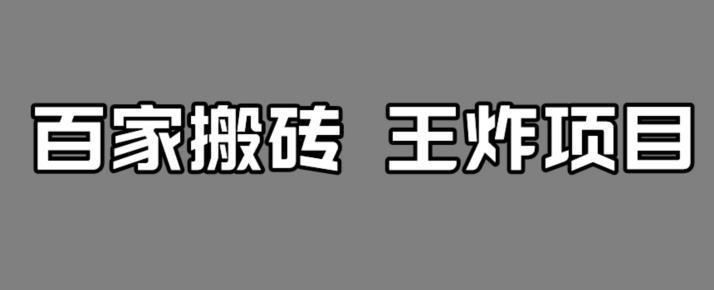 百家最新搬运玩法，单号月入5000+【揭秘】-资源云