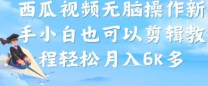 西瓜视频搞笑号,无脑操作新手小白也可月入6K-资源云