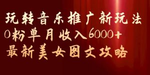 玩转音乐推广新玩法,0粉单月收入6000+,最新美女图文攻略【揭秘】-资源云