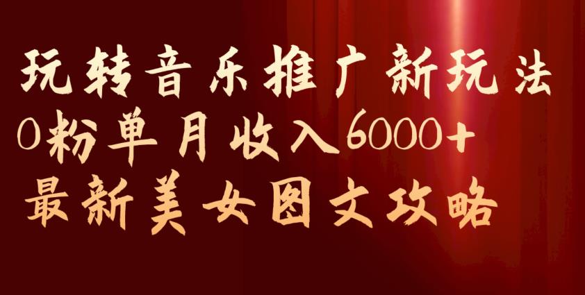 玩转音乐推广新玩法，0粉单月收入6000+，最新美女图文攻略【揭秘】-资源云