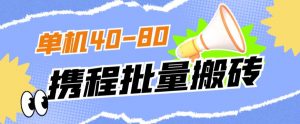 外面收费698的携程撸包秒到项目,单机40-80可批量-资源云