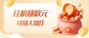 挂机赚欧元，单窗口5-10+，小白可操作，可放大【揭秘】-资源云