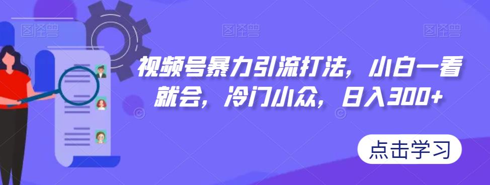 视频号暴力引流打法，小白一看就会，冷门小众，日入300+【揭秘】-资源云